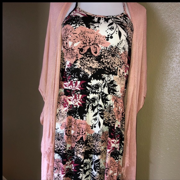 Watercolor Halter Maxi Beach Dress Curvy Plus - Picture 6 of 8